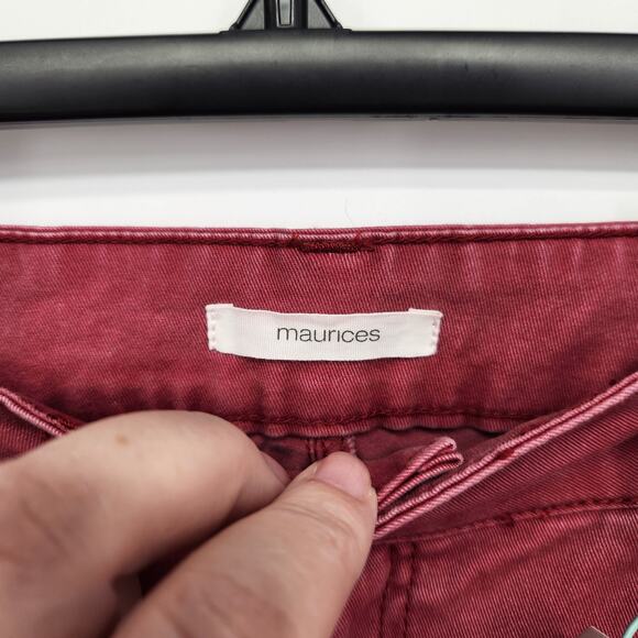 NWT Maurices Red Skinny Boyfriend Rolled Cuff Junior Women's Jeans 11/12 - Picture 2 of 10